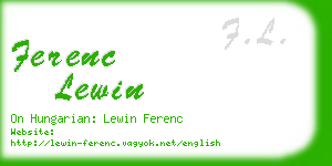 ferenc lewin business card